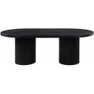 Solid Wood Black Oak Oval Dining Table