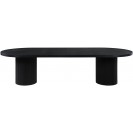 Solid Wood Black Oak Oval Dining Table