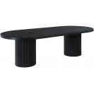 Solid Wood Black Oak Oval Dining Table