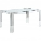 Stainless Steel Acrylic Glass Top Dining Table