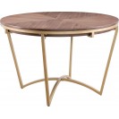 Walnut Veneer Dining Table with Gold Base