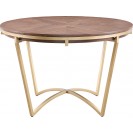 Walnut Veneer Dining Table with Gold Base