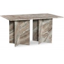 Wavy Brown Pattern Marble Dining Table