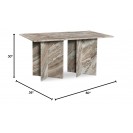 Wavy Brown Pattern Marble Dining Table