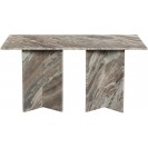 Wavy Brown Pattern Marble Dining Table