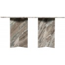 Wavy Brown Pattern Marble Dining Table