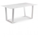 White Dining Table Chrome Stainless Steel