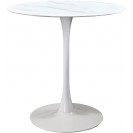 White Round Faux Marble Height Table